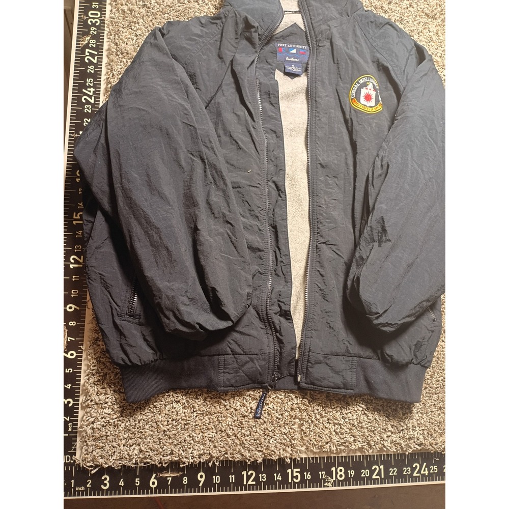 Port Authority CIA Central Intelligence Agency Fleece Lined Jacket XL Navy Black